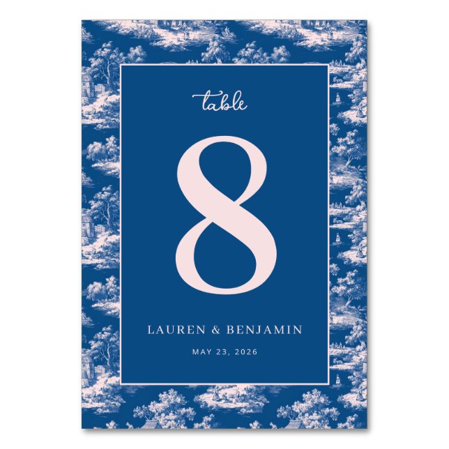 Elegant Table Number 8 Invitation Bordsnummer (Framsidan)