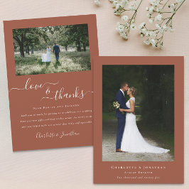 Elegant tack Bröllop 2 Photo Terracotta Kort