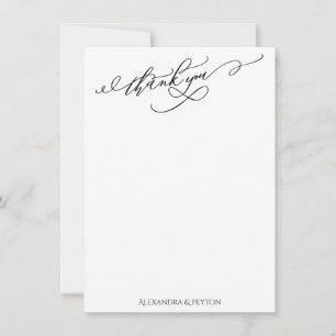 Elegant Tack Calligraphy Black & White Kort