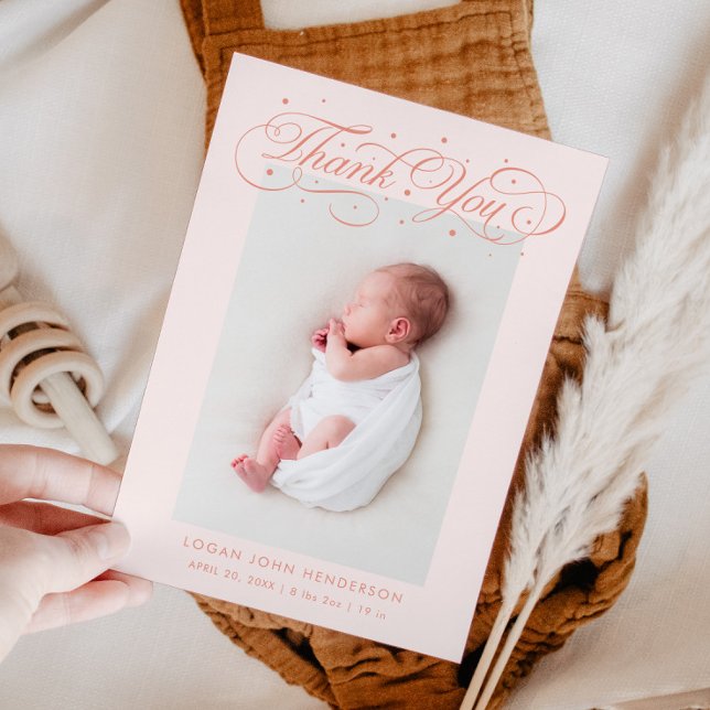 Elegant Tack Calligraphy Peach Birth Meddelande (Skapare uppladdad)