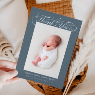 Elegant Tack Calligraphy Slate Birth Meddelande