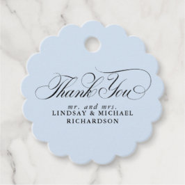 Elegant Tack Dusty Blue Bröllop Gåvor Etiketter