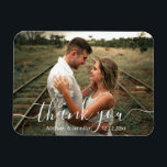 elegant tack för att du har ett enkelt skript med  magnet<br><div class="desc">elegant tack för att du har ett enkelt skript med bröllop fotot Magnet</div>