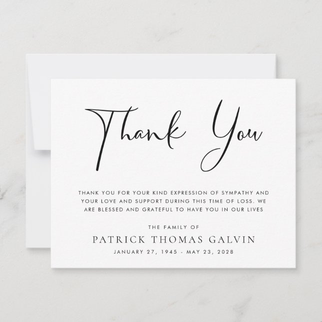 Elegant tack för begravning (Framsida)