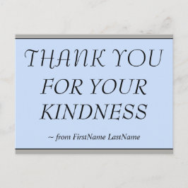 Elegant "TACK FÖR DIN VÄLVILJA" vykort