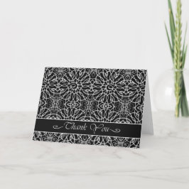 Elegant - tack för ditt kort i svart, Filigree