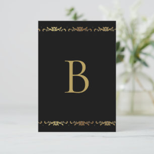 Elegant Tack för guld-monogram-skada Kort