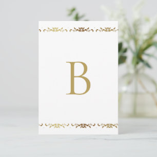 Elegant Tack för guld-monogram-skada Kort