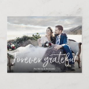 Elegant tack foto för bröllop tack vykort