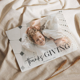 Elegant “Tack-givande” familjefoto Anpassad Vykort