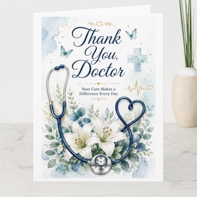 Elegant Tack Läkaren Värderingskort Kort (Framsida)