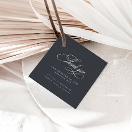 Elegant Tack Mörk Grått Wedding Favors Märkre Gåvor Etiketter