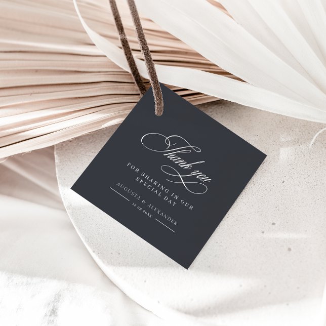 Elegant Tack Mörk Grått Wedding Favors Märkre Gåvor Etiketter (Skapare uppladdad)