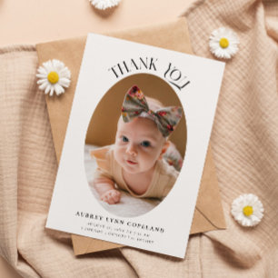 Elegant Tack Oval Birth Announcement Photo Meddelande