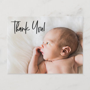 Elegant "Tack" Personlig Baby Birth Announ Vykort