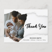 Elegant Tack Script Baby Birth Notice