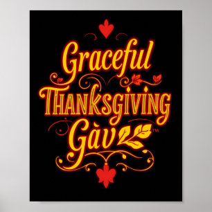 Elegant Tack till Thanksgiving Gav – Varm Hösttypo Poster