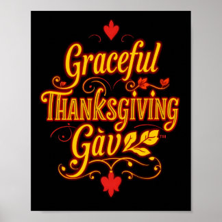 Elegant Tack till Thanksgiving Gav – Varm Hösttypo Poster