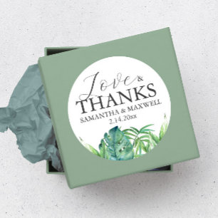 Elegant Tack Tropical Wedding Stickers Runt Klistermärke