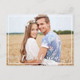 Elegant Tack Typografi Bröllop Photo Vykort