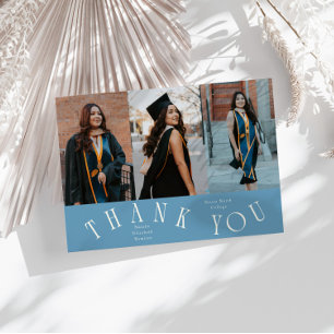 Elegant Tack Typografi Grad Foto Denimblå Meddelande
