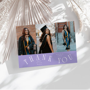 Elegant Tack Typografi Grad Foto Lila Meddelande