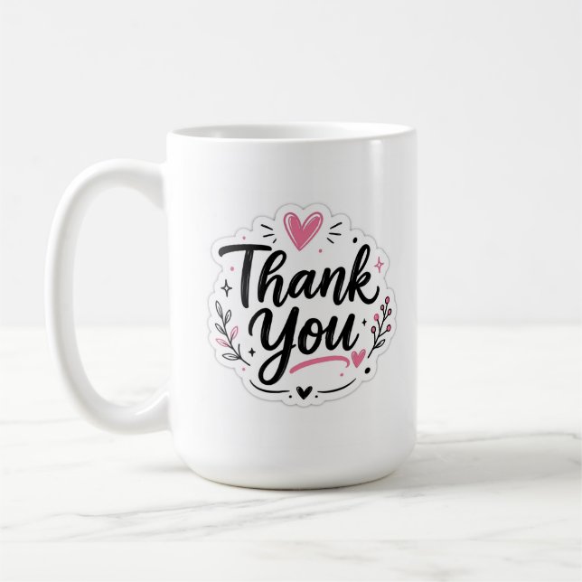 Elegant Tack | Vacker Tacksamhetspresent Kaffemugg (Vänster)