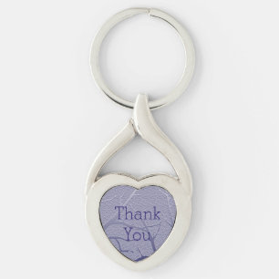 Elegant Tack Winter Grenar-avskrivning Twisted Heart Silverfärgad Nyckelring