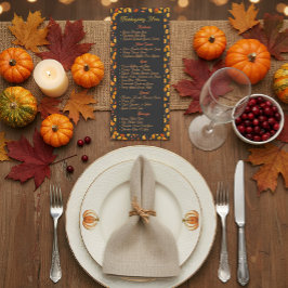 Elegant tackbord för Thanksgiving Meny