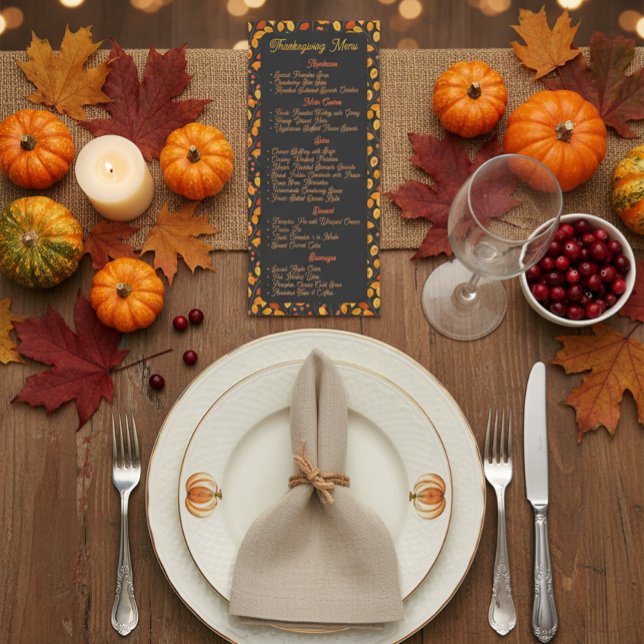 Elegant tackbord för Thanksgiving Meny (Skapare uppladdad)