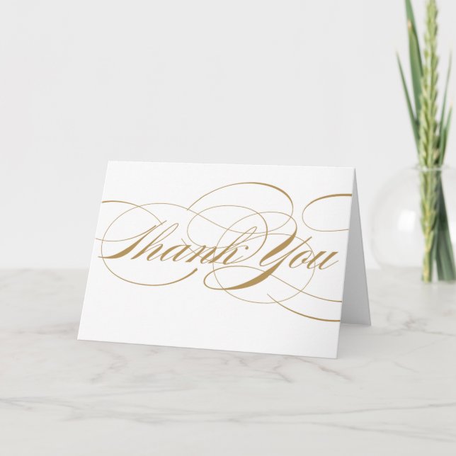 Elegant tackkort - Guld (Framsida)
