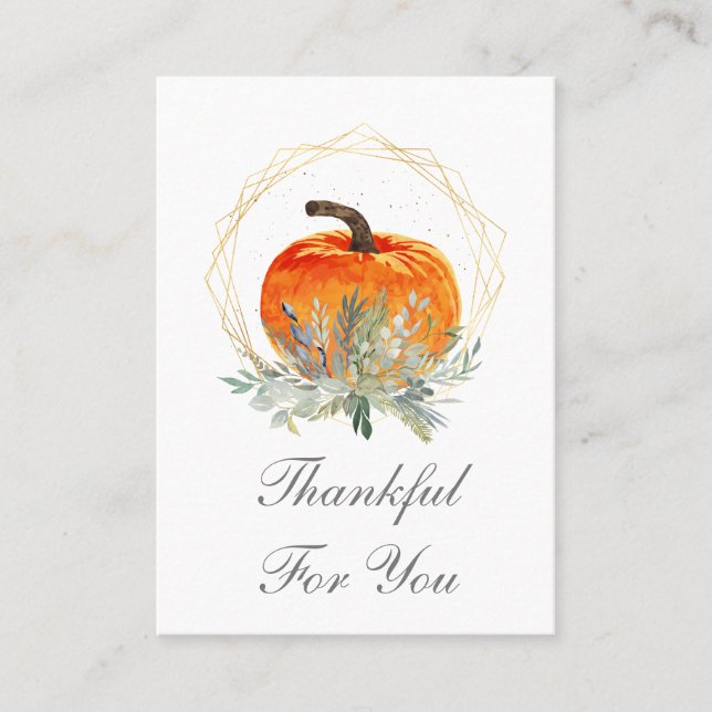 Elegant Tacksam för Dig Pumpa Thanksgiving Placeringskort (Framsida)