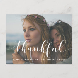 Elegant tacksam Thanksgiving familjefoto Vykort