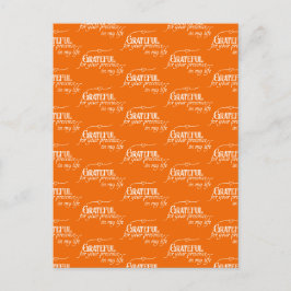 Elegant Tacksam Thanksgiving Höst Orange Vykort