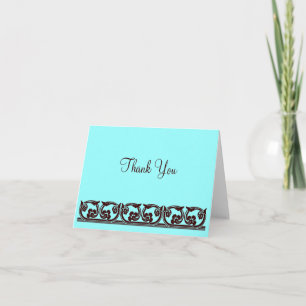 Elegant Tacksamhets Choklad Teal Vintage Konst Tack Kort