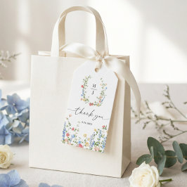Elegant tacksamhetsetikett för vildblommabröllop presentetikett
