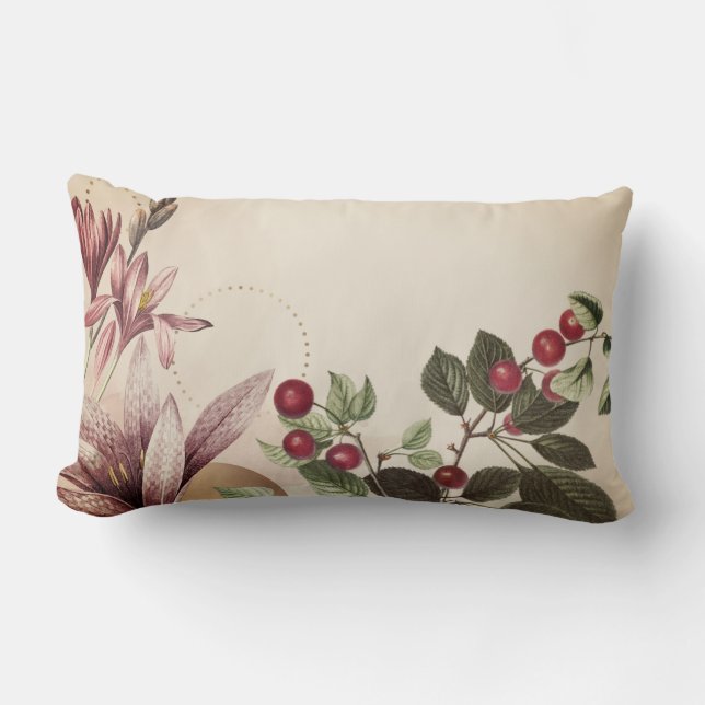 Elegant Tage Cherry Botanical Design Lumbarkudde (Framsida)