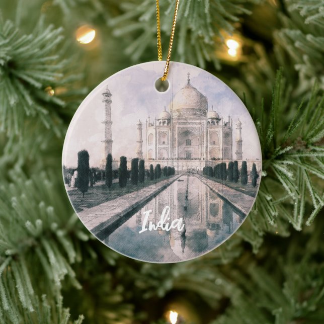 Elegant Taj Mahal India Ceramic Ornament - Iconic (Träd)