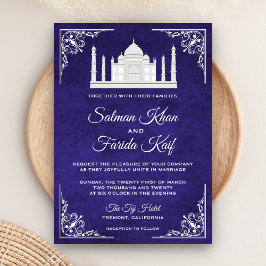 Elegant Taj Mahal Royal Purple Bröllopsinbjudan Inbjudningar