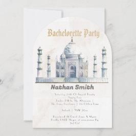 Elegant Taj Mahal Typology Watercolor Bröllop Inbjudningar