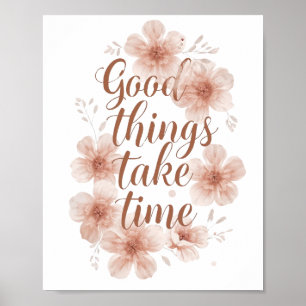 Elegant tålamod och tillväxtcitat poster