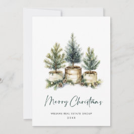 Elegant tall gran jul firman hälsning julkort