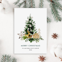 Elegant tall julgran företags julhälsning julkort