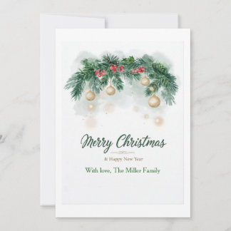 Elegant tallrik garland God jul Anpassad familj Julkort