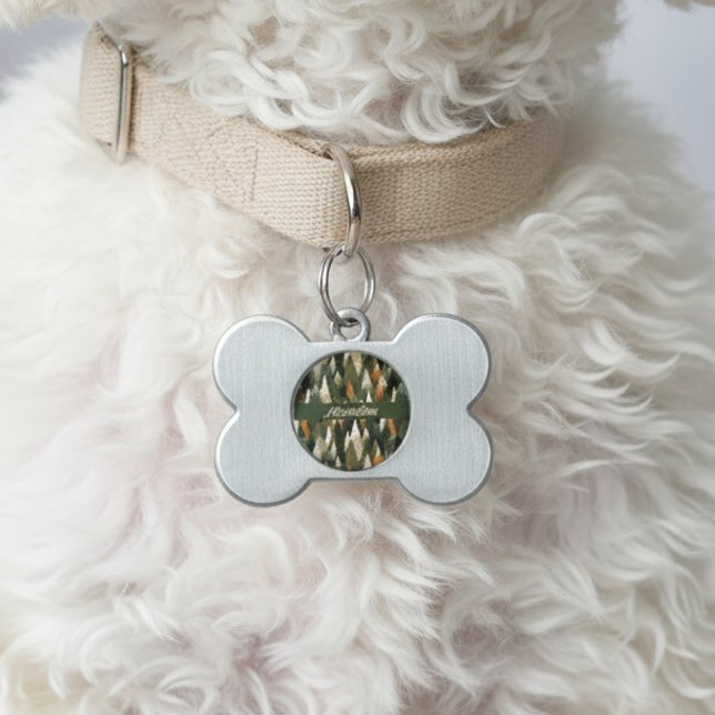 Elegant tallrik mönster | Rustik skog ID-bricka Husdjur (Skapare uppladdad)