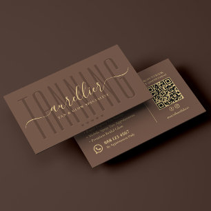 Elegant Tan Artist Tanning Glow Specialist Brun Visitkort