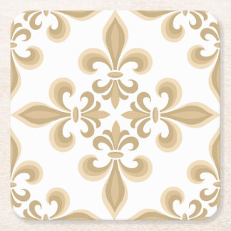 Elegant Tan Damask Underlägg Papper Kvadrat