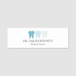 Elegant tandläkarljus blå professionell namnbricka