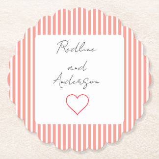 Elegant Tangerine Wedding Underlägg Papper