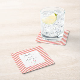 Elegant Tangerine Wedding Underlägg Papper Kvadrat